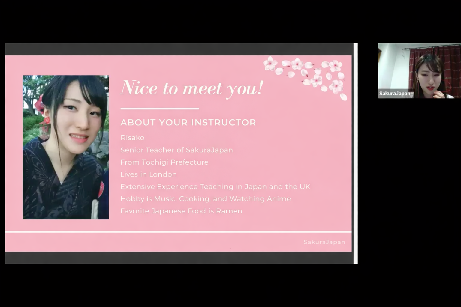 Online Japanese lesson