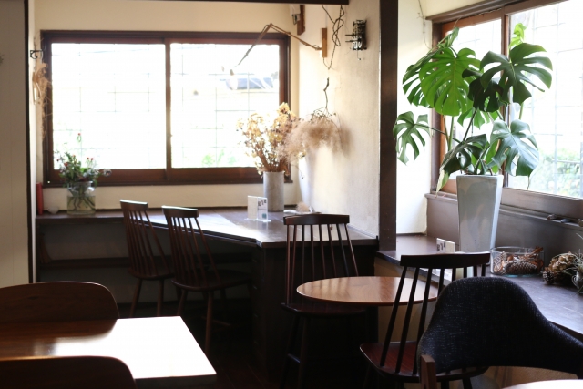 Traditional Japanese kissaten café with retro interior