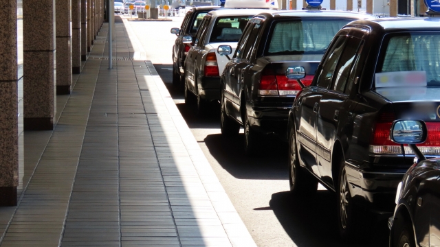 Arriving in Japan: From Airport to Hotel Taxis lined up outside a Japanese airport terminal