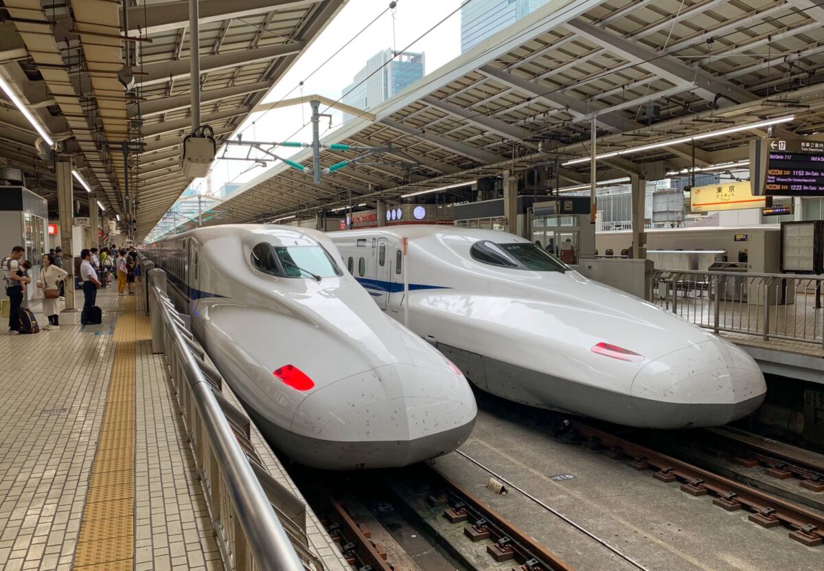 First-Time Japan Trip: What to Know Before You Go (+ Checklist) Shinkansen bullet train at a Tokyo station platform