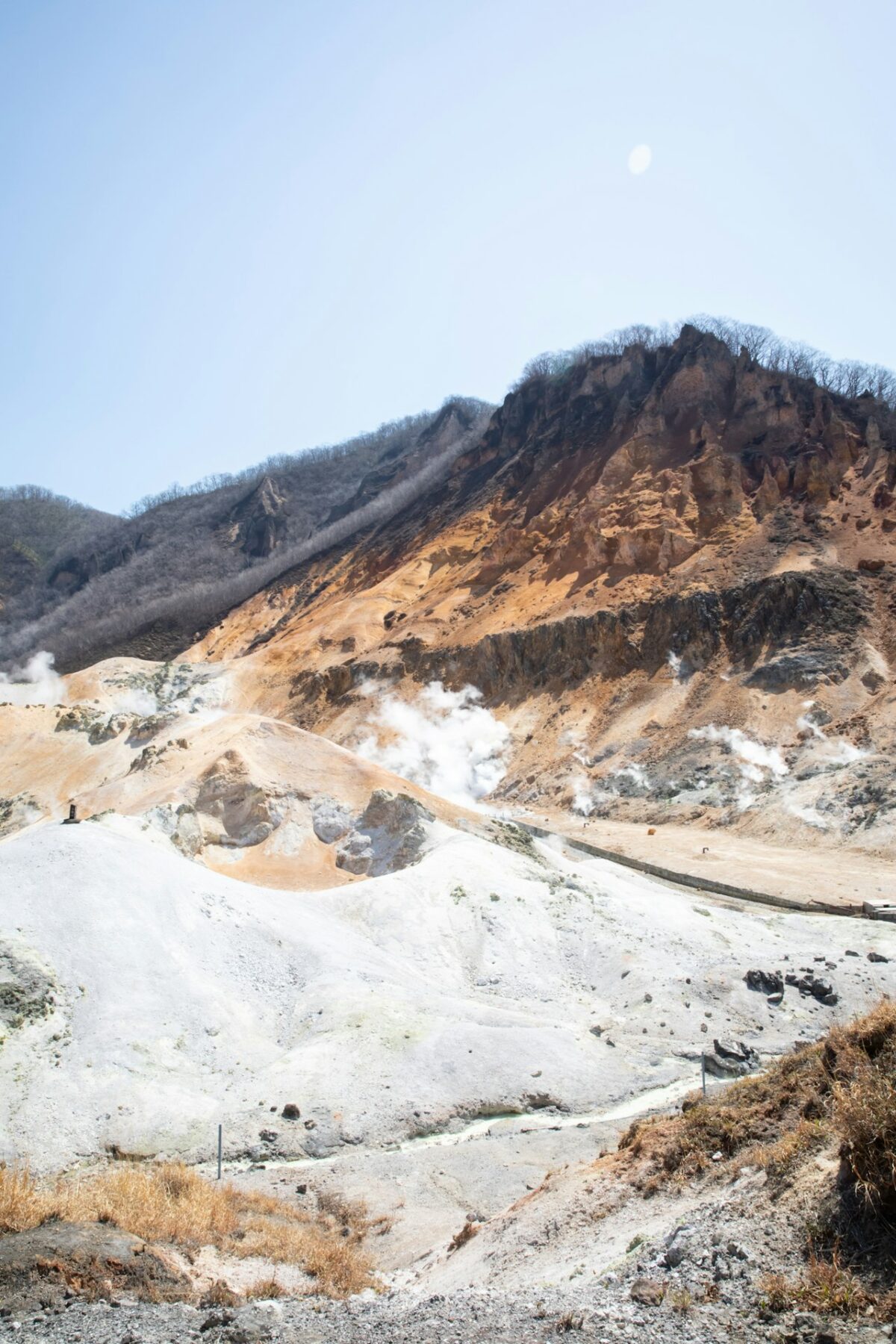 A hot-spring mountain landscape in Japan