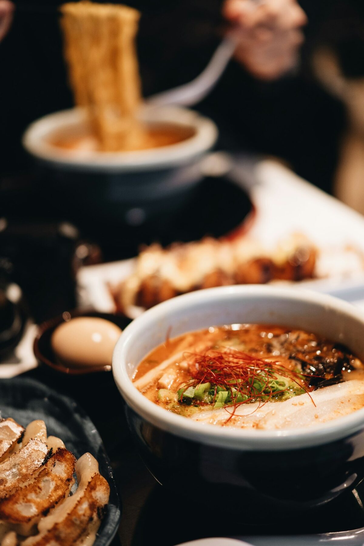 A bowl of Japanese soup or ramen